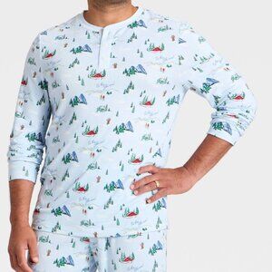 NWT Wondershop Men's "Tis the Ski-son!" Long Sleeve Holiday Pajama Shirt Size M